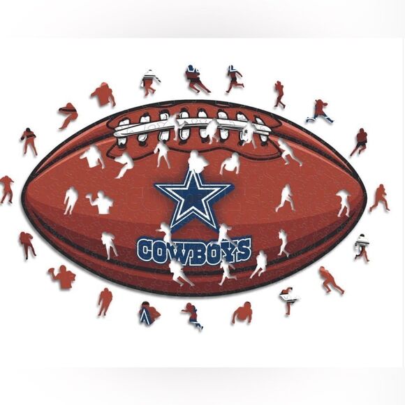NWT - Iconic Wooden Puzzle Dallas Cowboys - 500 Pieces Football - Picture 3 of 6
